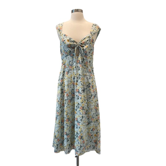 ASTR Cinched Bust Floral Print Dress Size L - Picture 4 of 10